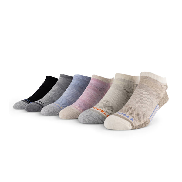Merrell Unisex Recycled Cushion Low Cut Socks S/M 6 Pack