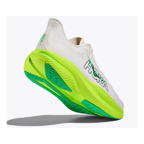 HOKA Men's MACH 6 White/Neon Lime