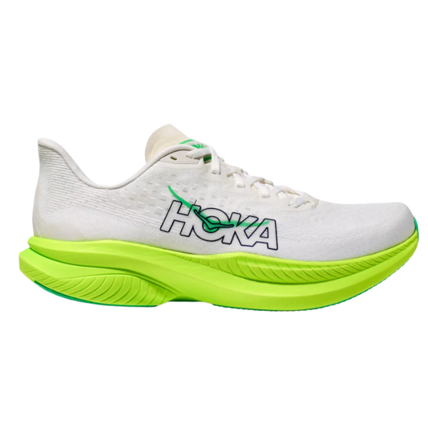 HOKA Men's MACH 6 White/Neon Lime