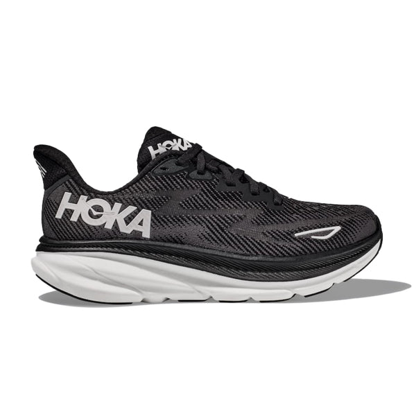 HOKA Men's Clifton 9 Wide Black/White